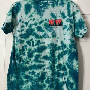 Marshalls Teal & White Tie-Dye Short Sleeve Tee with Desert Graphic